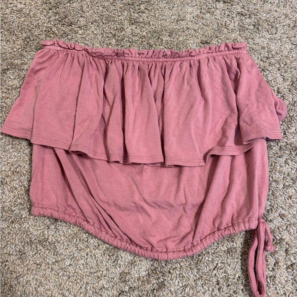 Pink Ruffle Tube Top
